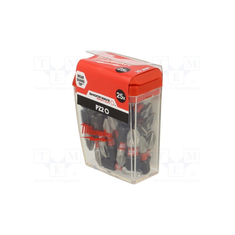 1 pcg x Milwaukee - 4932430864 - Screwdriver bit, Pozidriv®, PZ2, Overall len: 25mm, 25pcs.