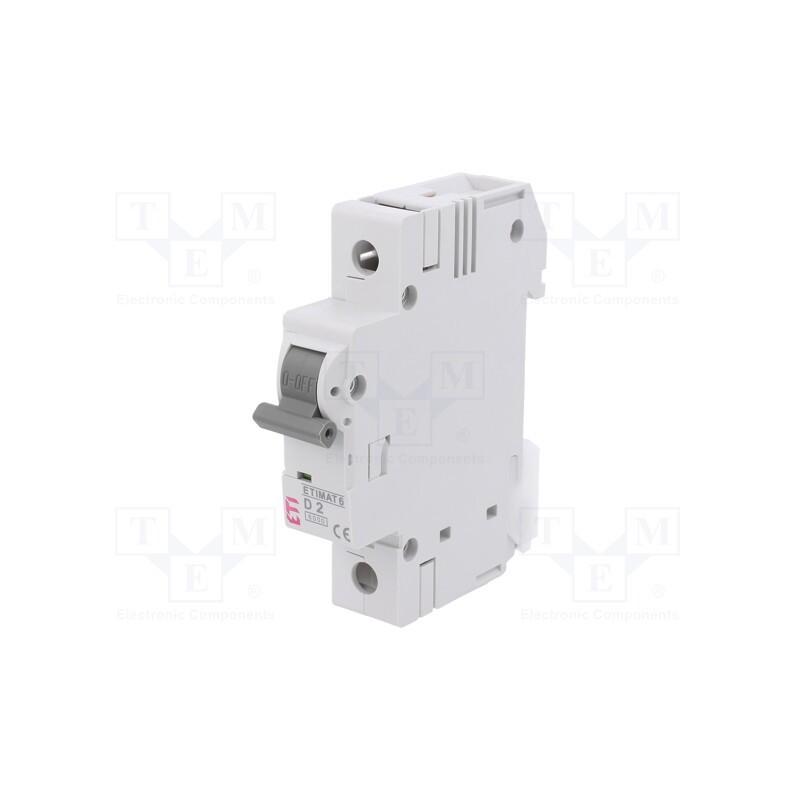 1 pcs x ETI POLAM - ETIMAT 6 1P D2 - Circuit breaker, 230/400VAC, Inom: 2A, Poles: 1, Charact: D, 6kA