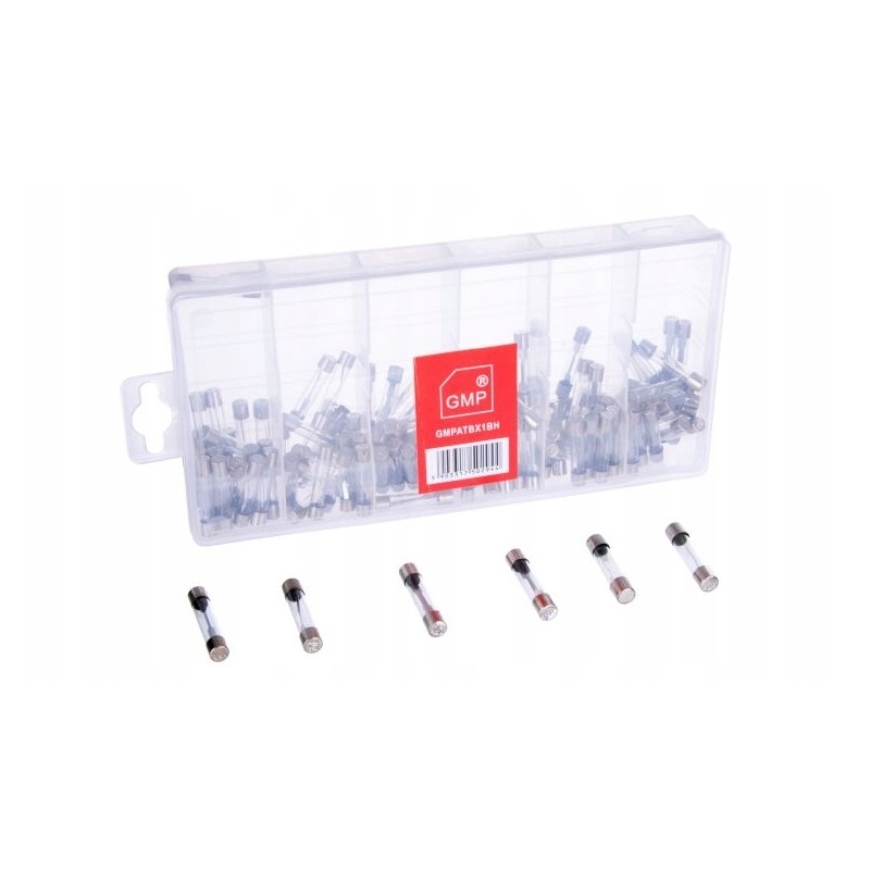 Fuse set, glass fuses, 120 pcs