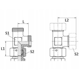 Asymmetric T-connector m18x1 5 12l