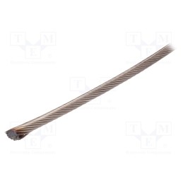 1 pcs x KRAFTBERG - L1X19-F5-A4/10M - Rope, acid resistant steel A4, Ørope: 5mm, L: 10m, 629kg