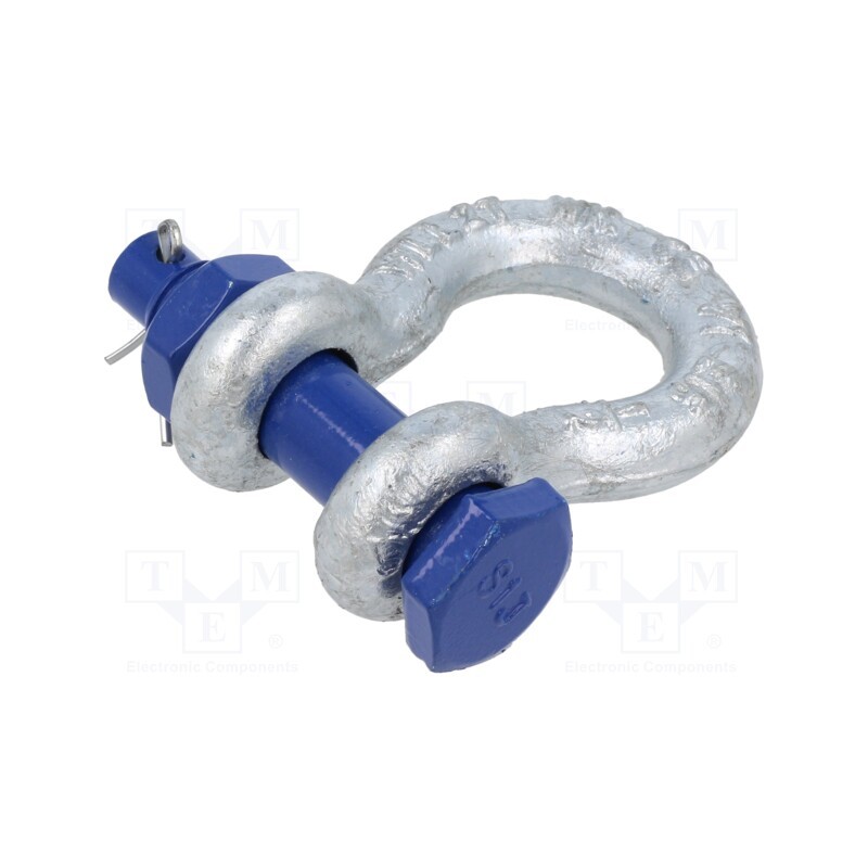 1 pcs x ELESA+GANTER - GN 585-13-B - Dee shackle, steel, for rope, zinc, 13mm, 1/2'