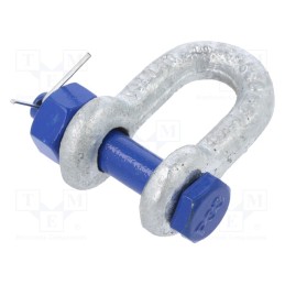 1 pcs x ELESA+GANTER - GN 584-13-B - Dee shackle, steel, for rope, zinc, 13mm, 1/2'