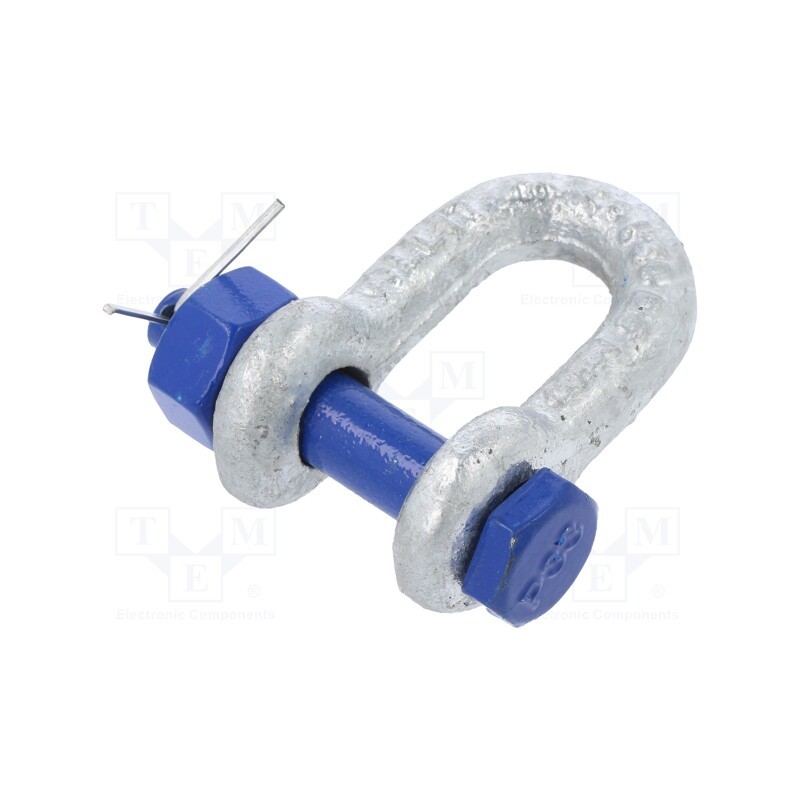 1 pcs x ELESA+GANTER - GN 584-13-B - Dee shackle, steel, for rope, zinc, 13mm, 1/2'