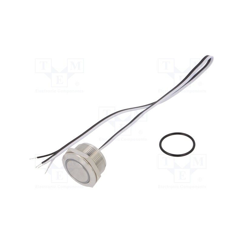 1 pcs x ONPOW - MTA22F-10E/Y/G/24V/S - Switch: vandal resistant, Pos: 2, SPST-NO, 50mA/24VDC, IP65, green