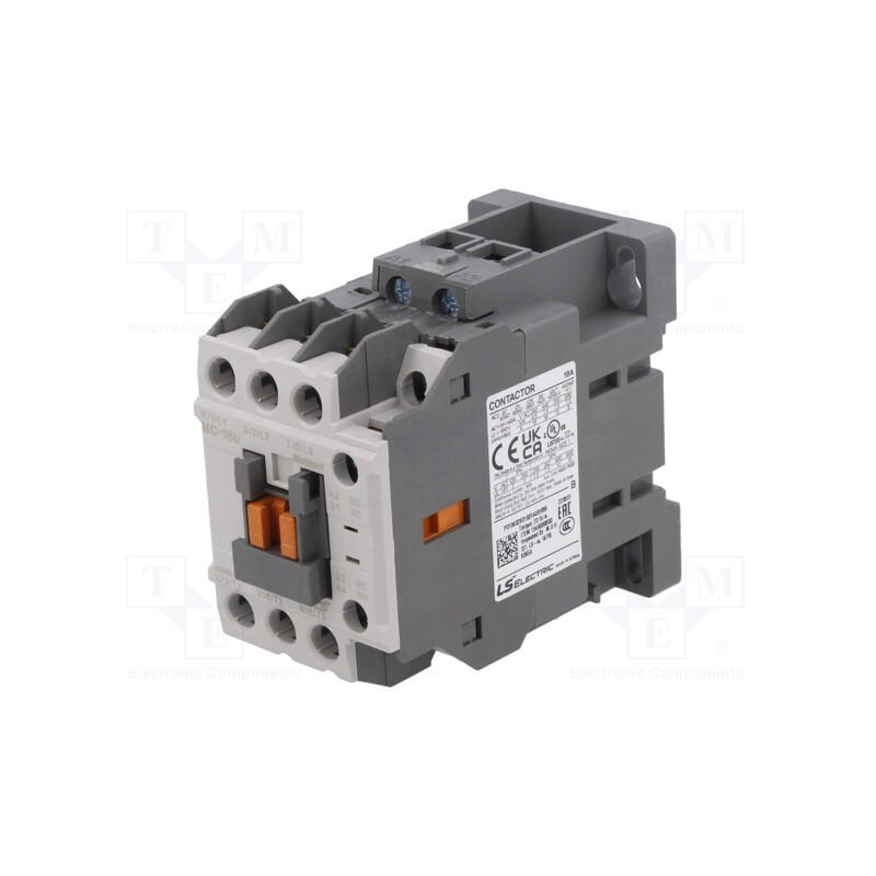 1 pcs x LS ELECTRIC - MC-18B 400VAC 1A1B - Contactor: 3-pole, NO x3, Auxiliary contacts: NO + NC, 400VAC, 18A