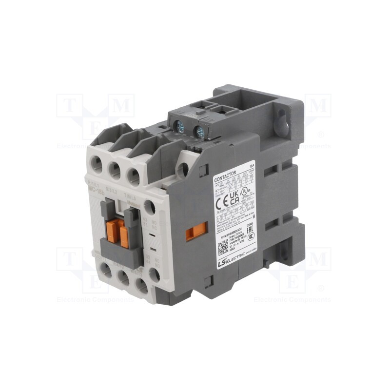 1 pcs x LS ELECTRIC - MC-18B 110VAC 1A1B - Contactor: 3-pole, NO x3, Auxiliary contacts: NO + NC, 110VAC, 18A
