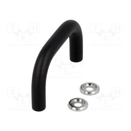 1 pcs x ELESA+GANTER - GN 425-8-55-SW - Handle, steel, black, H: 35mm, Mounting: M4 screw, Holes pitch: 55mm