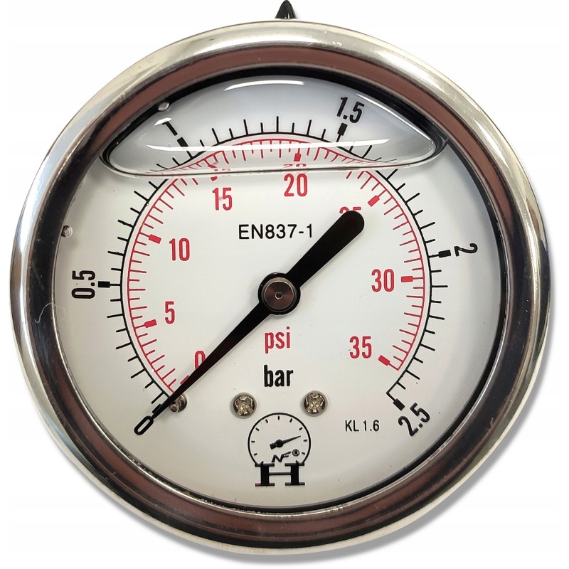 Pressure gauge 0 2 5 bar rear connection