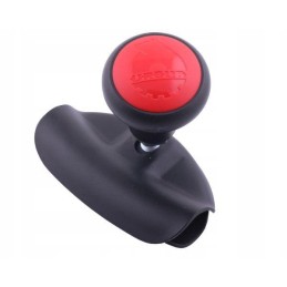 Red steering knob cover with rubber inserts