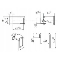 Tooth cover 32x12 bagra for profile 50x50 1417 00