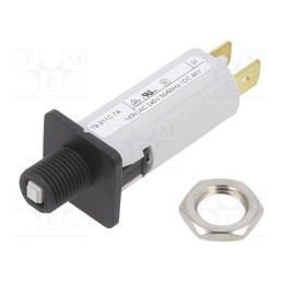 1 pcs x SCHURTER - 4404.0027 - Circuit breaker, 240VAC, 48VDC, 7A, SPST, Poles: 1, on panel,screw