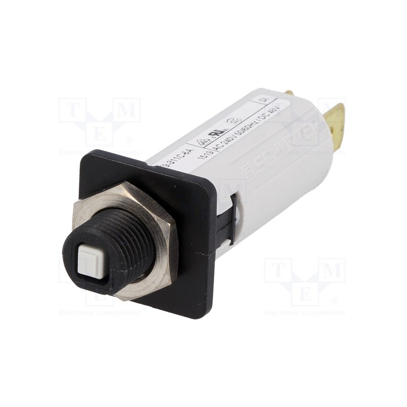 1 pcs x SCHURTER - 4404.002 - Circuit breaker, 240VAC, 48VDC, 6A, SPST, Poles: 1, on panel,screw