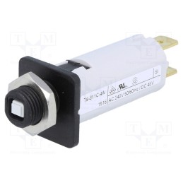 1 pcs x SCHURTER - 4404.0019 - Circuit breaker, 240VAC, 48VDC, 4A, SPST, Poles: 1, on panel,screw