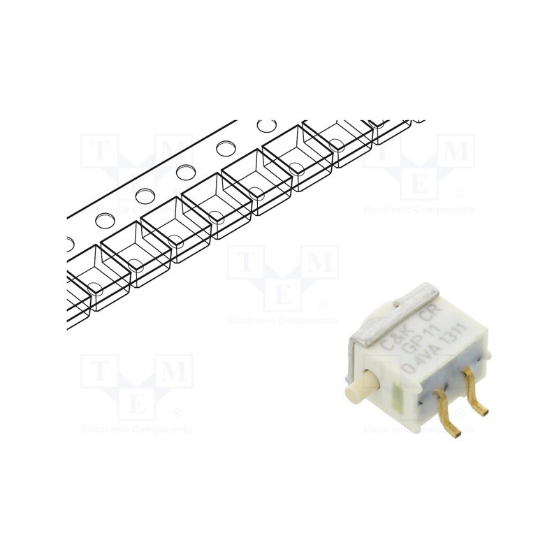 1 pcs x C&K - GP11MSA1BE - Switch: push-button, Pos: 2, SPST-NO, 0.02A/20VAC, 0.02A/20VDC