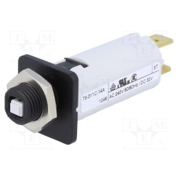 1 pcs x SCHURTER - 4404.0026 - Circuit breaker, 240VAC, 32VDC, 14A, SPST, Poles: 1, on panel,screw