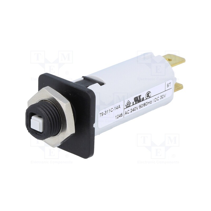 1 pcs x SCHURTER - 4404.0026 - Circuit breaker, 240VAC, 32VDC, 14A, SPST, Poles: 1, on panel,screw