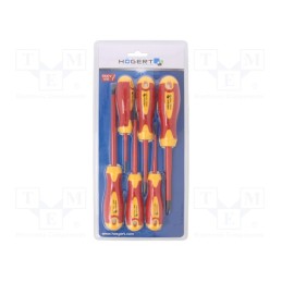 1 set x Hu00d6GERT TECHNIK - HT1S996 - Kit: screwdrivers, insulated, 1kVAC, Phillips,slot, blister, 6pcs.
