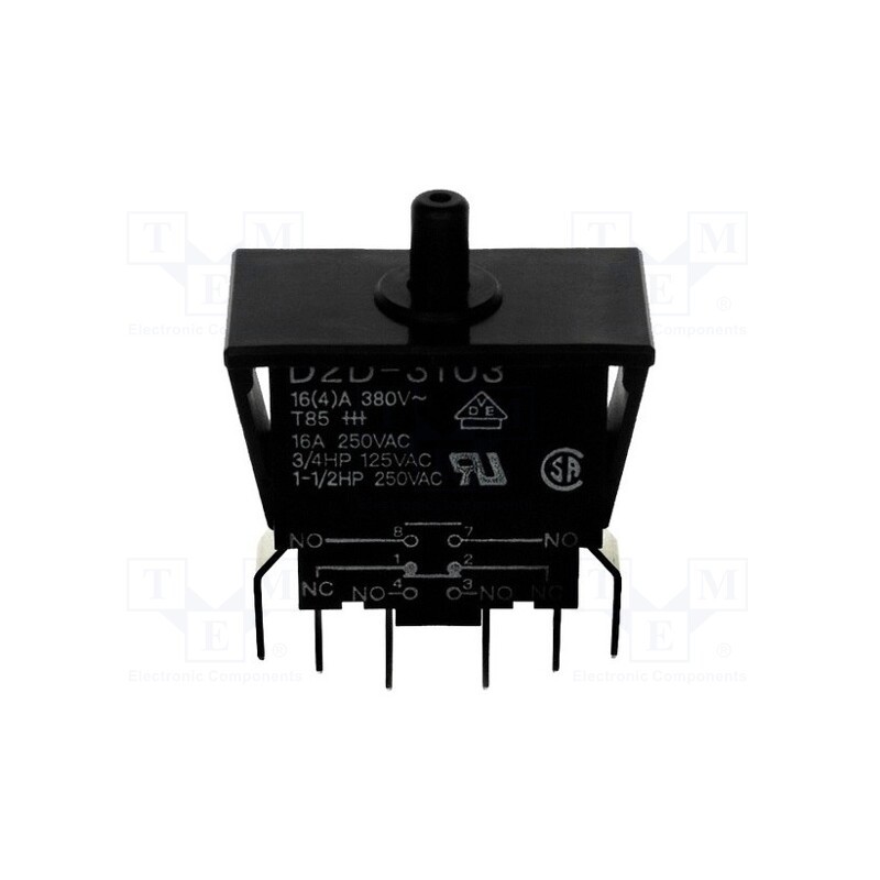 1 pcs x OMRON OCB - D2D-3103 - Switch: door, Pos: 2, DPST-NO + SPST-NC, 16A/250VAC, black, D2D