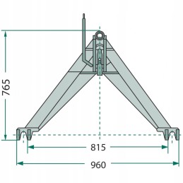 Hitching triangle, category 2, up to 1400 kg, 960x765mm