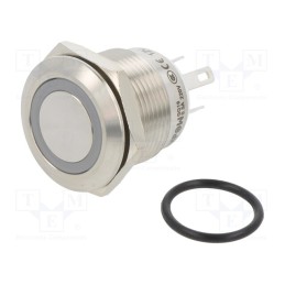 1 pcs x ONPOW - GQ19F-10E/J/B/12V/S - Switch: vandal resistant, Pos: 2, SPST-NO, 0.5A/220VAC, 2A/36VDC