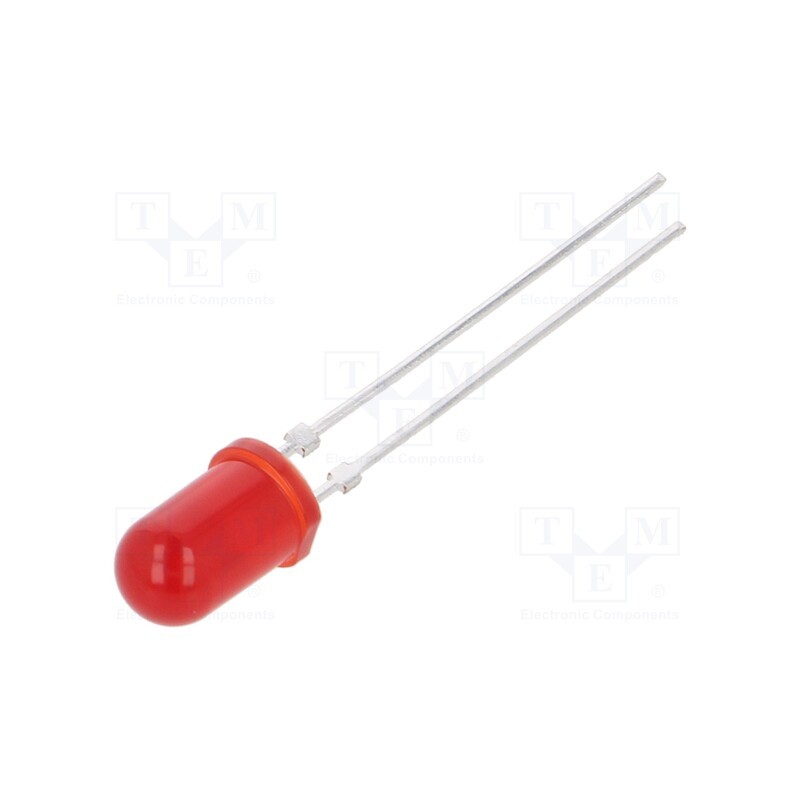 4 pcs x VISHAY - TLUR5400 - LED, 5mm, red, 4÷15mcd, 30°, Front: convex, 2÷3V, No.of term: 2
