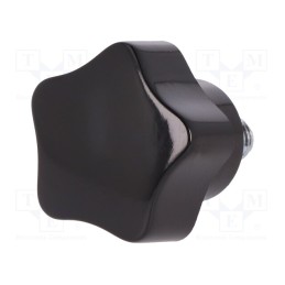 1 pcs x ELESA+GANTER - VC.192/25 P-M6X10 - Knob, Ø: 25mm, Ext.thread: M6, 10mm, H: 21mm, duroplast PF, VC.192-P