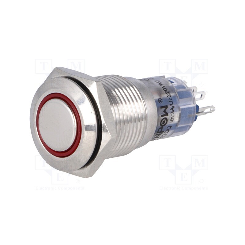 1 pcs x ONPOW - LAS2-GQF-11ZE/R12V/S-P - Switch: vandal resistant, Pos: 2, SPDT, 0.5A/220VAC, 1A/24VDC, IP65