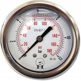 Pressure gauge, pressure gauge, 0 12 bar, rear connection