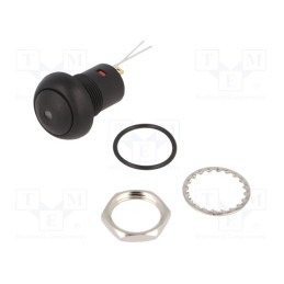 1 pcs x E-SWITCH - RP8200B2M1CEBLKBLKRED - Switch: push-button, Pos: 2, SPST-NO, 0.1A/24VDC, OFF-ON, IP67, red