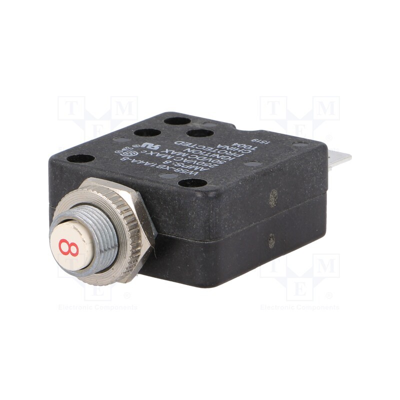 1 pcs x TE Connectivity - 2-1393249-2 - Circuit breaker, Urated: 250VAC, 50VDC, 8A, SPST-NC, Poles: 1, MCB