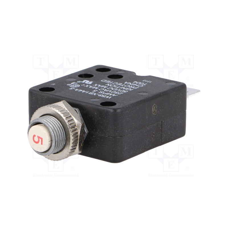 1 pcs x TE Connectivity - 1-1393249-9 - Circuit breaker, Urated: 250VAC, 50VDC, 5A, SPST-NC, Poles: 1, MCB