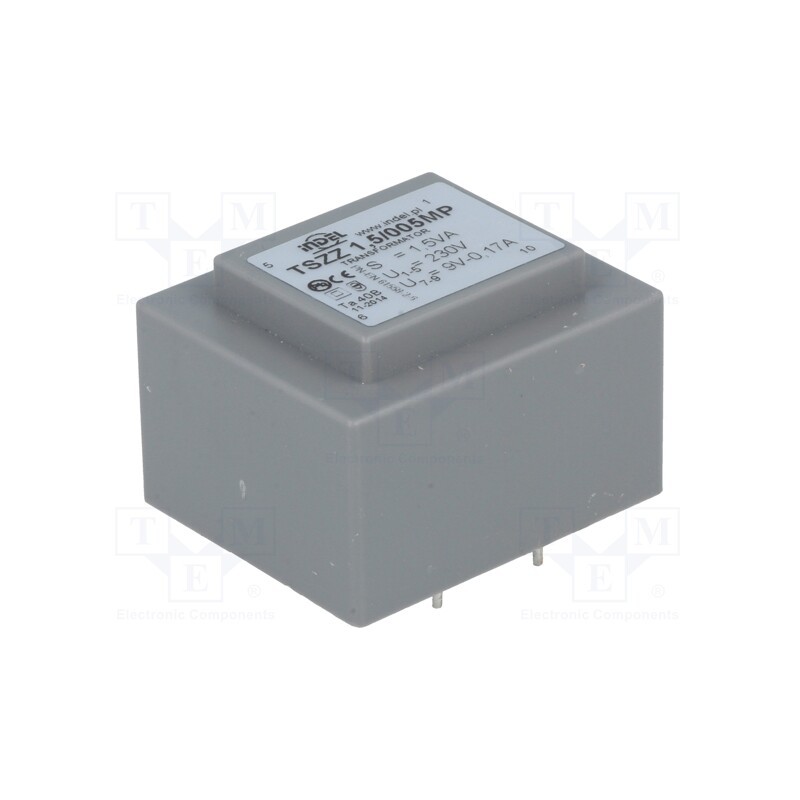 1 pcs x INDEL - TSZZ1.5/005MP - Transformer: encapsulated, 1.5VA, 230VAC, 9V, 130mA, PCB, IP00