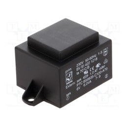 1 pcs x HAHN - BV EI 422 1218 - Transformer: encapsulated, 6VA, 230VAC, 6V, 1A, PCB, BVEI