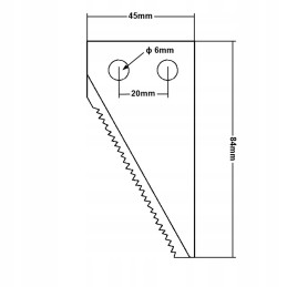 Claas 611204 coarsely grooved end scythe blade