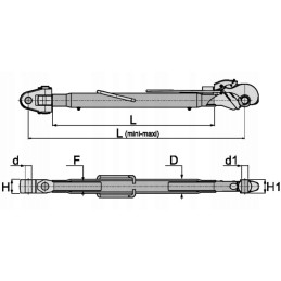 Central connector, cat. 2, hook, joint 825-1075mm