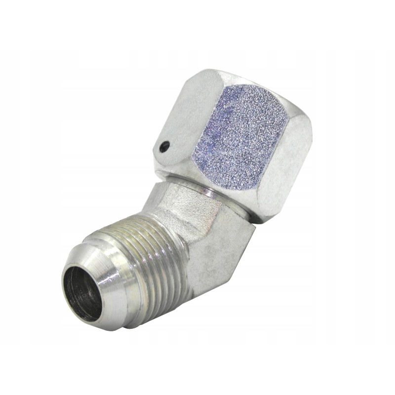 Hydraulic elbow 45 unf 7 16 with nut