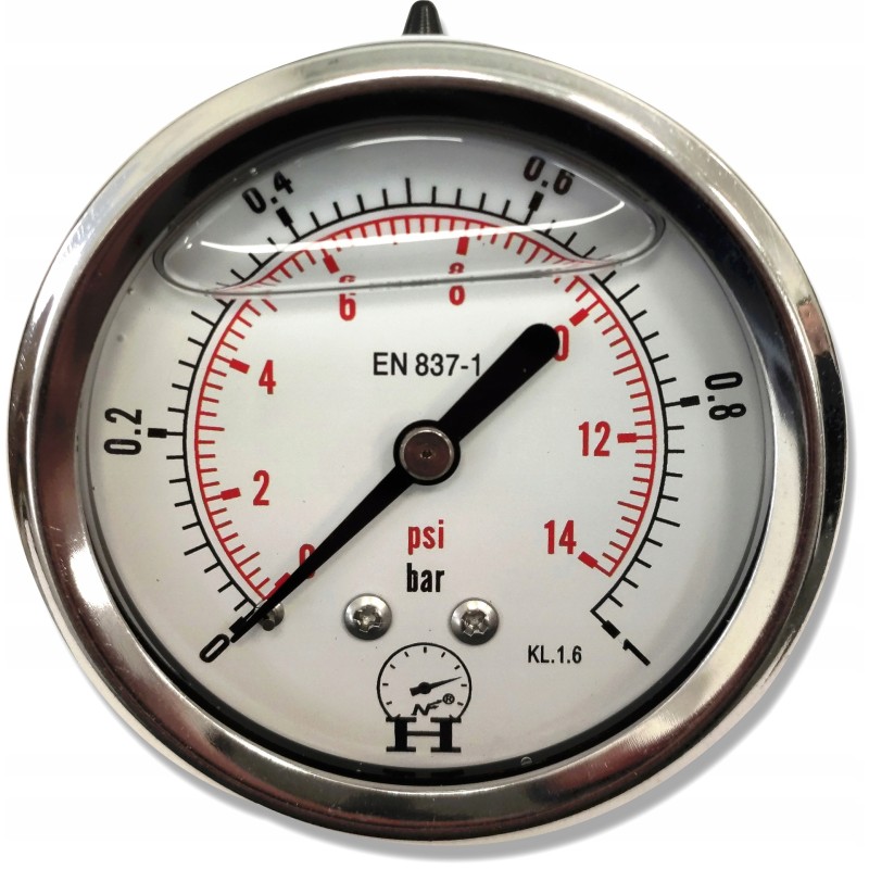 Pressure gauge, pressure gauge, 0 1 bar, rear connection