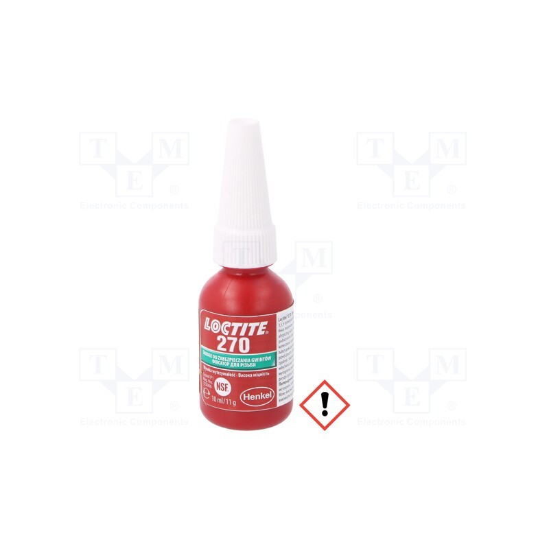 1 pcs x LOCTITE - LOCTITE 270 IDH: 1918994 - Anaerobic adhesive, green, bottle, 10ml, -55÷180°C