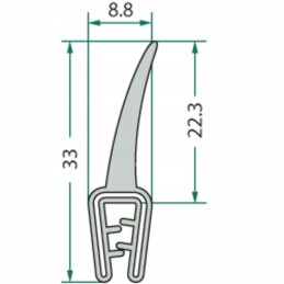 Universal cabin seal 9x33 mm granite