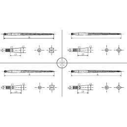 Straight loader 36x810mm m22x1 5 black