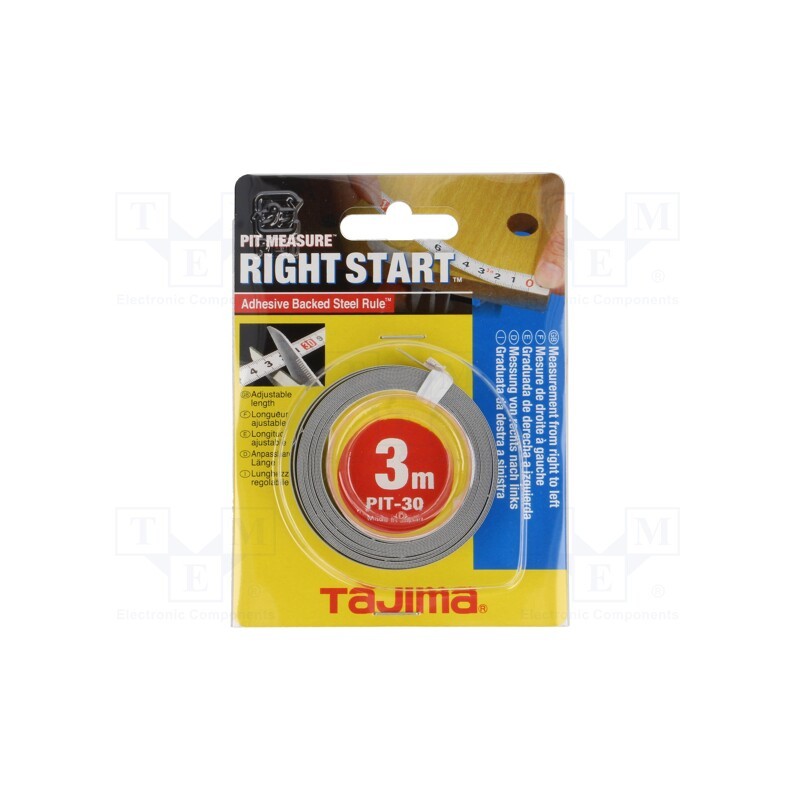 1 pcs x TAJIMA - PIT30R - Ruler, L: 3m, Width: 13mm, flexible,self-adhesive