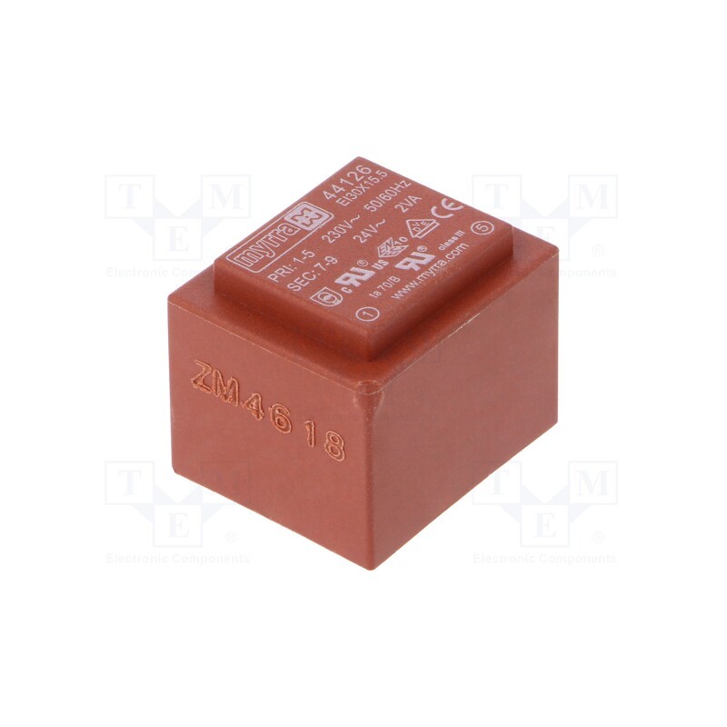 1 pcs x MYRRA - 44126 - Transformer: encapsulated, 2VA, 230VAC, 24V, 83mA, PCB