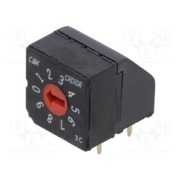 1 pcs x C&K - CRD10RM0AB - Encoding switch, DEC/BCD, Pos: 10, THT,on right, Rcont max: 100mΩ