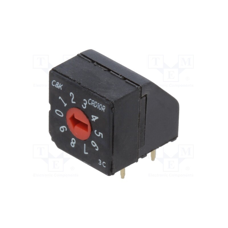 1 pcs x C&K - CRD10RM0AB - Encoding switch, DEC/BCD, Pos: 10, THT,on right, Rcont max: 100mΩ