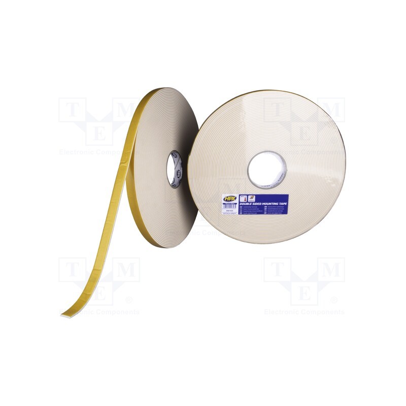 1 rol x HPX - DW1925 - Tape: fixing, W: 19mm, L: 25m, Thk: 3000um, double-sided, white, 1N/mm