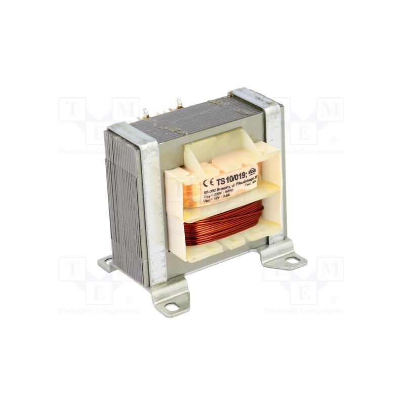 1 pcs x INDEL - TS 10/019 - Transformer: mains, 10VA, 230VAC, 12V, 800mA, Leads: for PCB, IP00