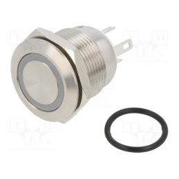 1 pcs x ONPOW - GQ19F-10E/J/G/12V/S - Switch: vandal resistant, Pos: 2, SPST-NO, 0.5A/220VAC, 2A/36VDC