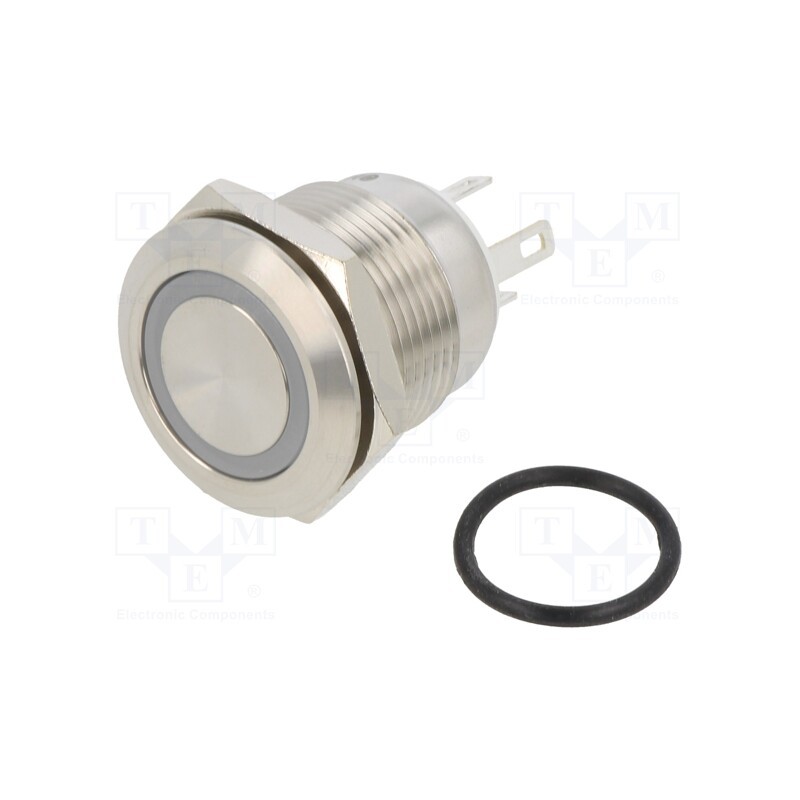 1 pcs x ONPOW - GQ19F-10E/J/G/12V/S - Switch: vandal resistant, Pos: 2, SPST-NO, 0.5A/220VAC, 2A/36VDC