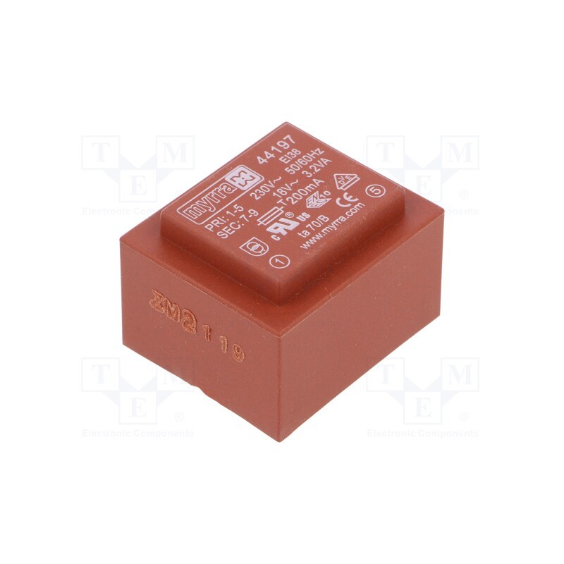 1 pcs x MYRRA - 44197 - Transformer: encapsulated, 3.2VA, 230VAC, 18V, 178mA, PCB
